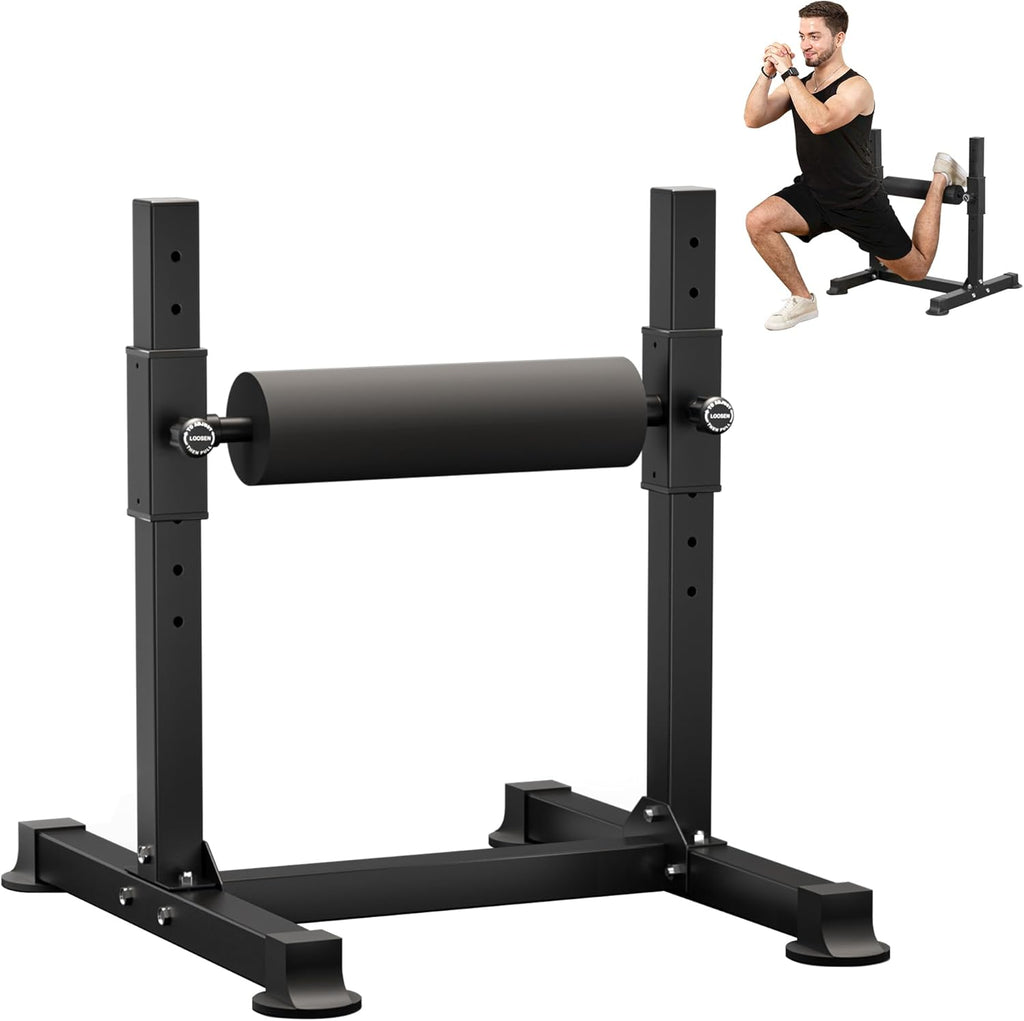 Bulgarian Split Squat Stand, Single Leg Squat Roller with 8 Adjustable Roller Heights, One Leg Squat Stand, Lower Body Workout Machine Home Gym