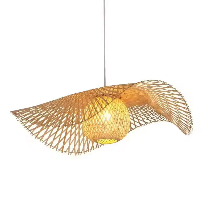 2026 Newest Bamboo Pendant Lamps Ceiling Lights Rattan Wicker Lustre Hand Knit Braiding Suspended Home Dining Braided Decor Hot