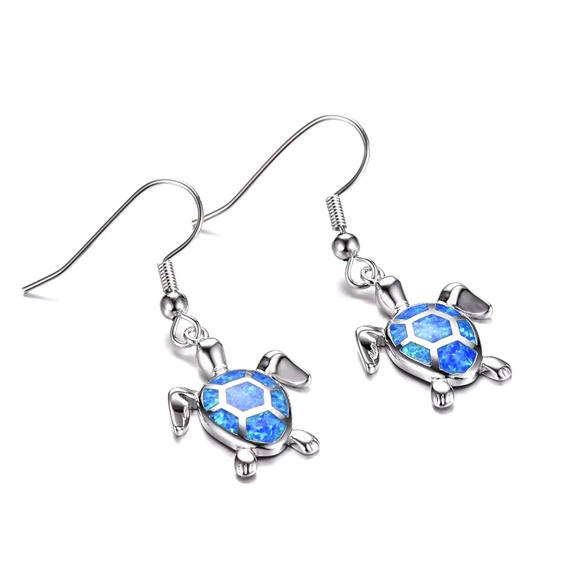 Fashion Women Earrings 2026 Fashion Blue Imitation Opal Drop Earrings Cute Turtle Animal Earrings Female Wedding Jewelry Gift