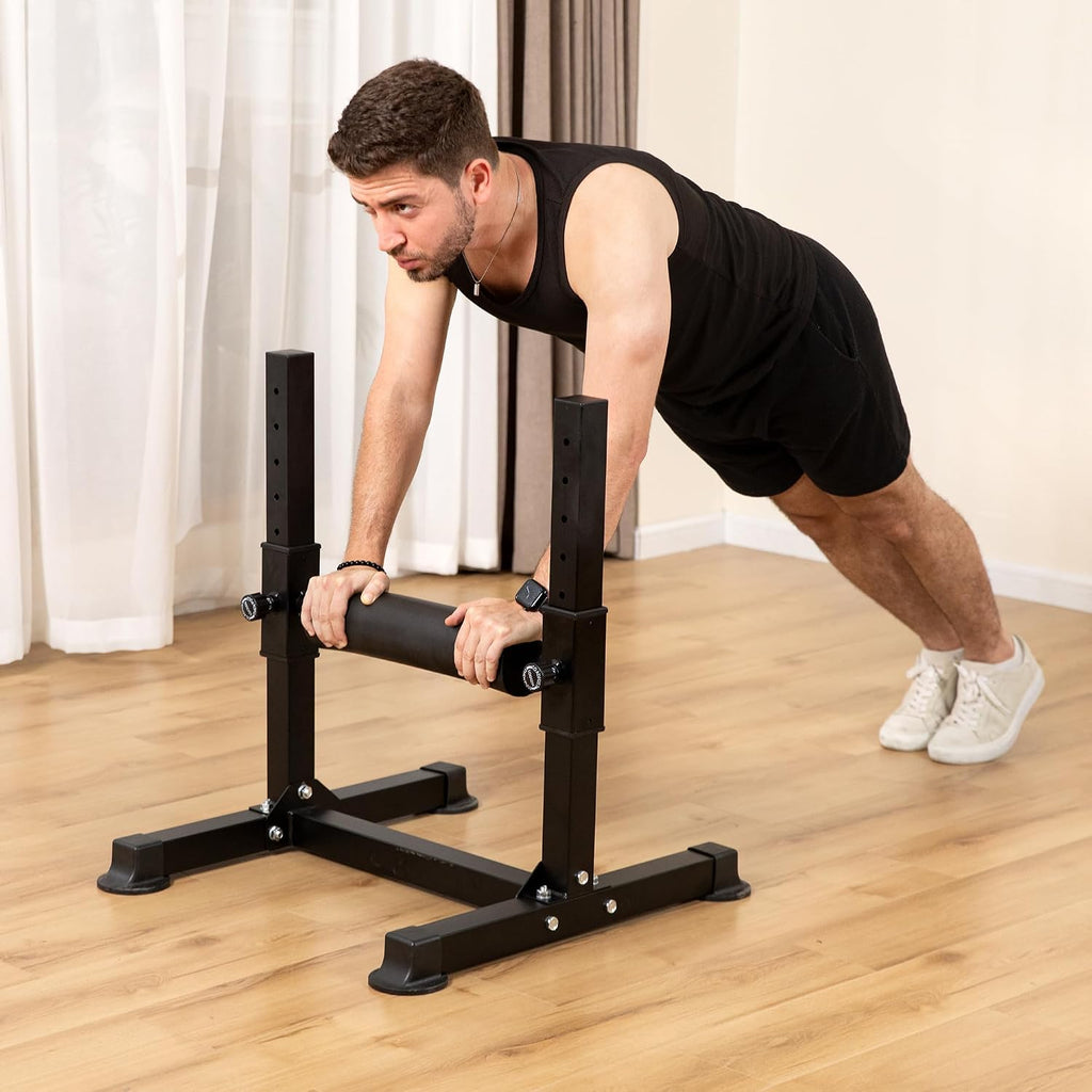Bulgarian Split Squat Stand, Single Leg Squat Roller with 8 Adjustable Roller Heights, One Leg Squat Stand, Lower Body Workout Machine Home Gym