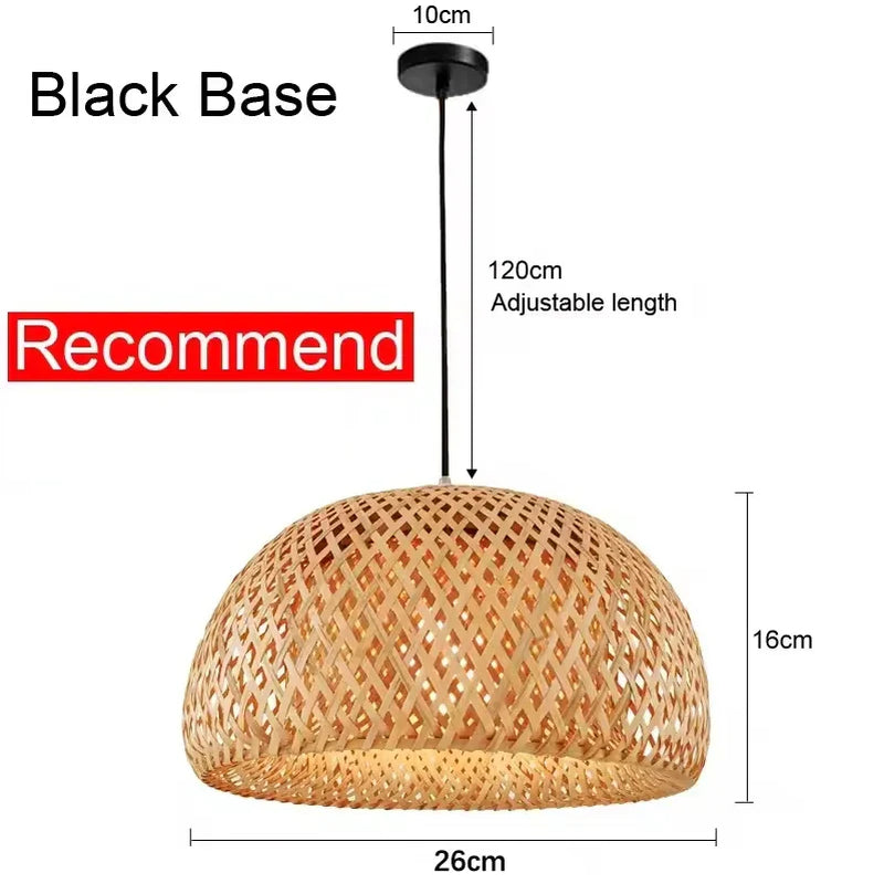 2026 Newest Bamboo Pendant Lamps Ceiling Lights Rattan Wicker Lustre Hand Knit Braiding Suspended Home Dining Braided Decor Hot