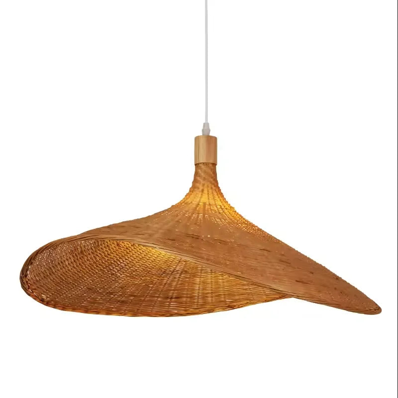 2026 Newest Bamboo Pendant Lamps Ceiling Lights Rattan Wicker Lustre Hand Knit Braiding Suspended Home Dining Braided Decor Hot