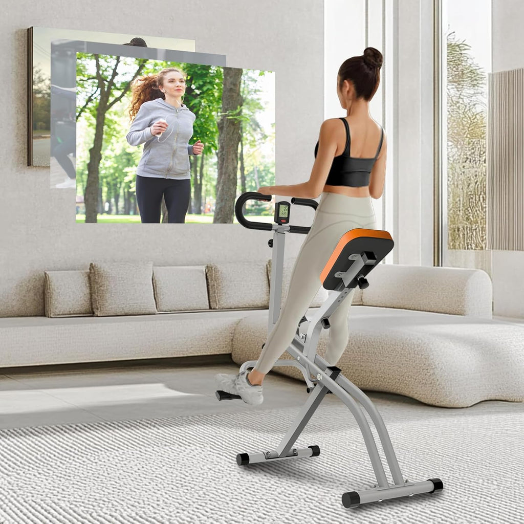Squat Machine for Home, Squat Assist Trainer with Adjustable Resistance, Foldable Rowing Machine, LCD Display, Exercise Trainer with 265LBS Capacity for Glutes Legs Workout