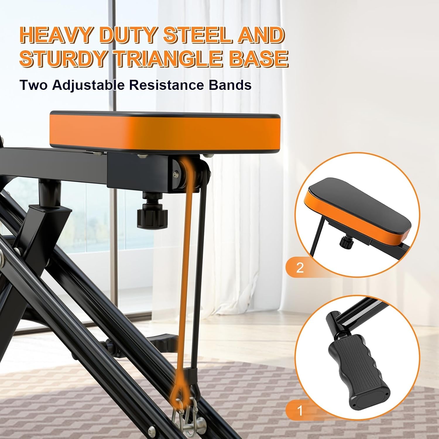 Squat Machine for Home, Squat Assist Trainer with Adjustable Resistance, Foldable Rowing Machine, LCD Display, Exercise Trainer with 265LBS Capacity for Glutes Legs Workout