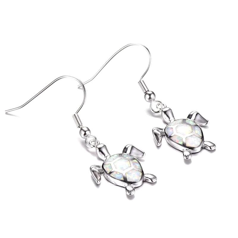 Fashion Women Earrings 2026 Fashion Blue Imitation Opal Drop Earrings Cute Turtle Animal Earrings Female Wedding Jewelry Gift