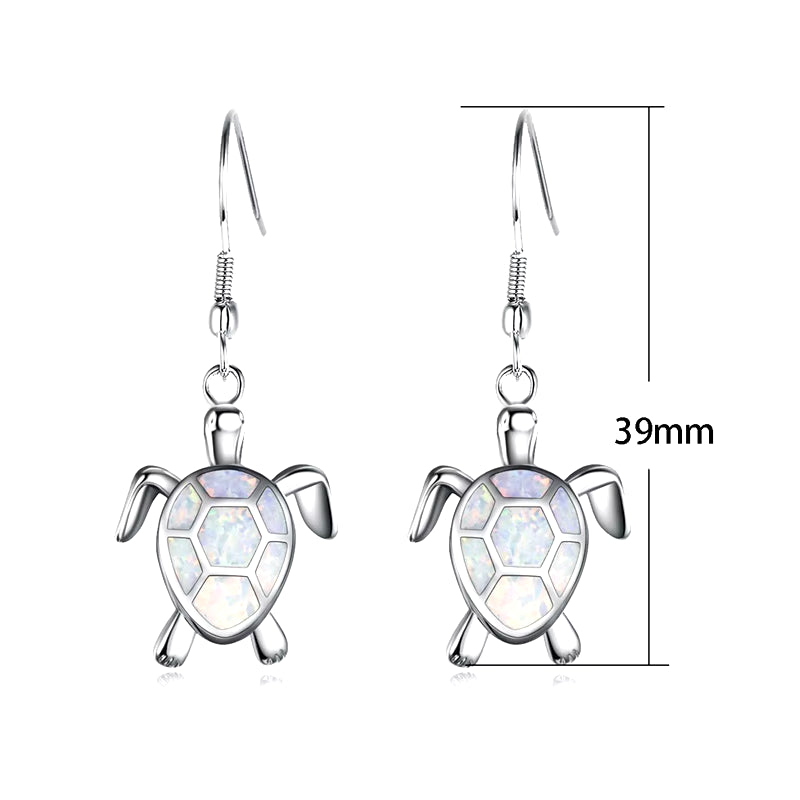 Fashion Women Earrings 2026 Fashion Blue Imitation Opal Drop Earrings Cute Turtle Animal Earrings Female Wedding Jewelry Gift