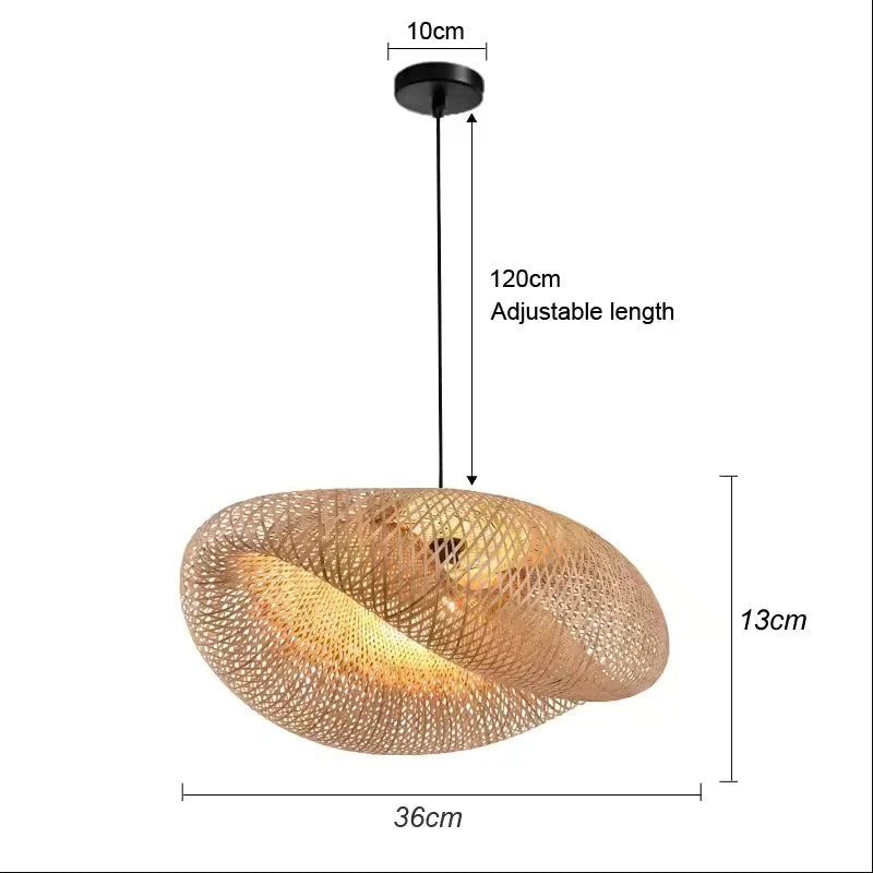 2026 Newest Bamboo Pendant Lamps Ceiling Lights Rattan Wicker Lustre Hand Knit Braiding Suspended Home Dining Braided Decor Hot