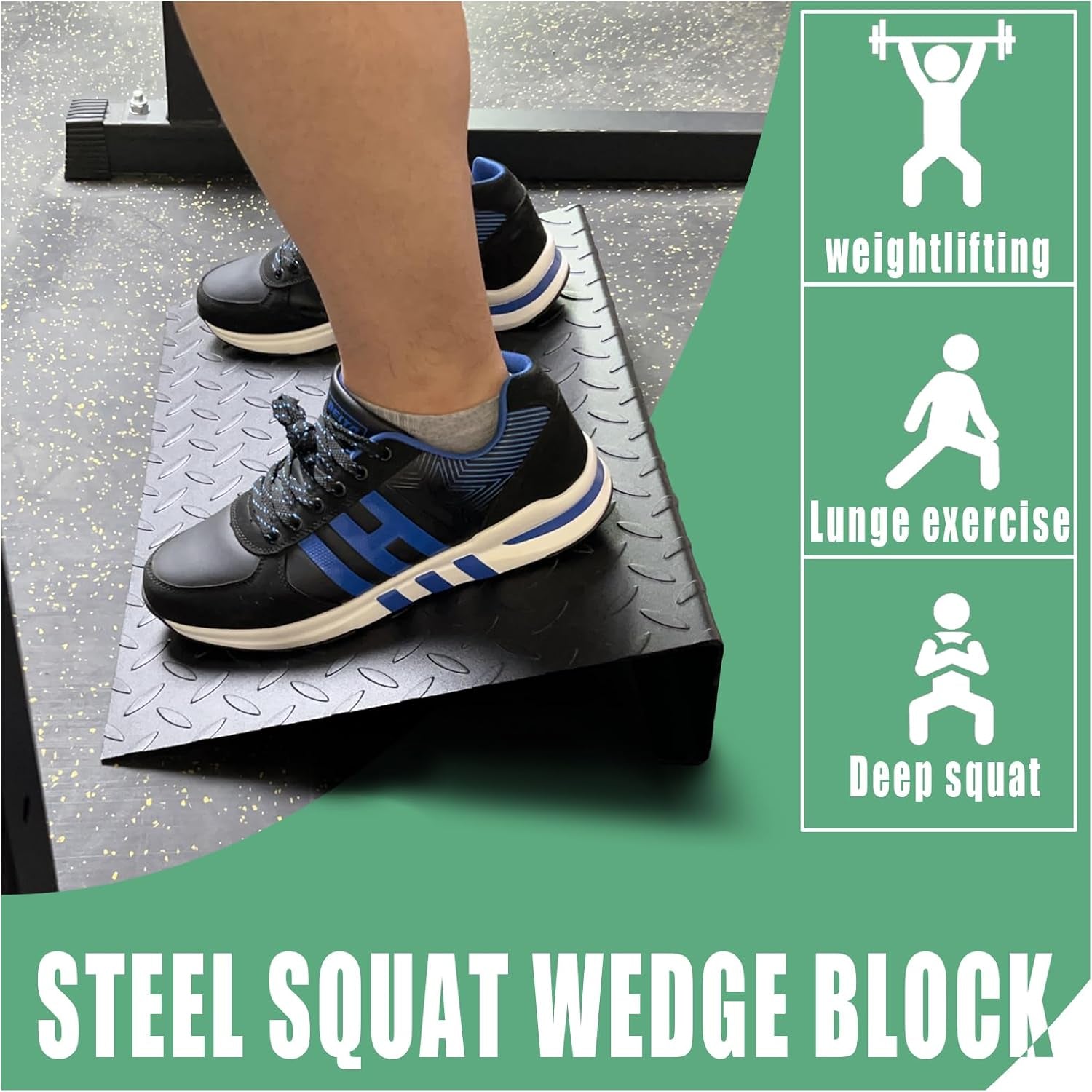 Steel Squat Wedge Block & Slant Board, Heel Elevated Split Squat Wedges Weightlifting, Calf Raise Machine for Calf Stretching